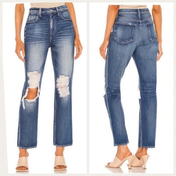 L’AGENCE Ezra Ultra High Rise Stovepipe Jeans in Newberry Blue Size 29 - Picture 2 of 11